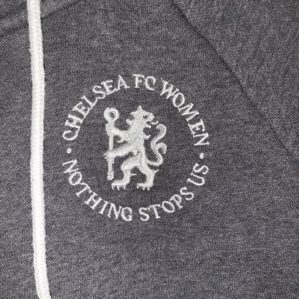 CHELSEA FC Women's Hoodie SMALL Nike Full Zip Up Nothing Stops Up GRAY C3 - Picture 3 of 7